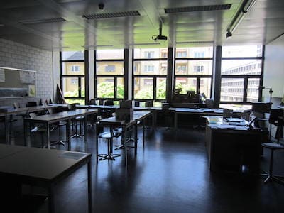 Ein Zimmer der Berufsschule - Innenansicht